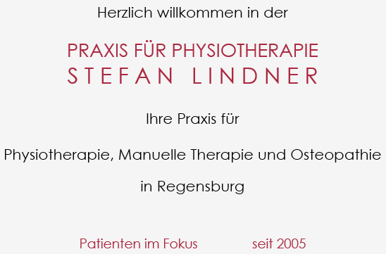 Praxis für Physiotherapie  STEFAN  LINDNER, Ihre Praxis für  Physiotherapie, Osteopathie und Manuelle Therapie, der Patient im Fokus seit 2005